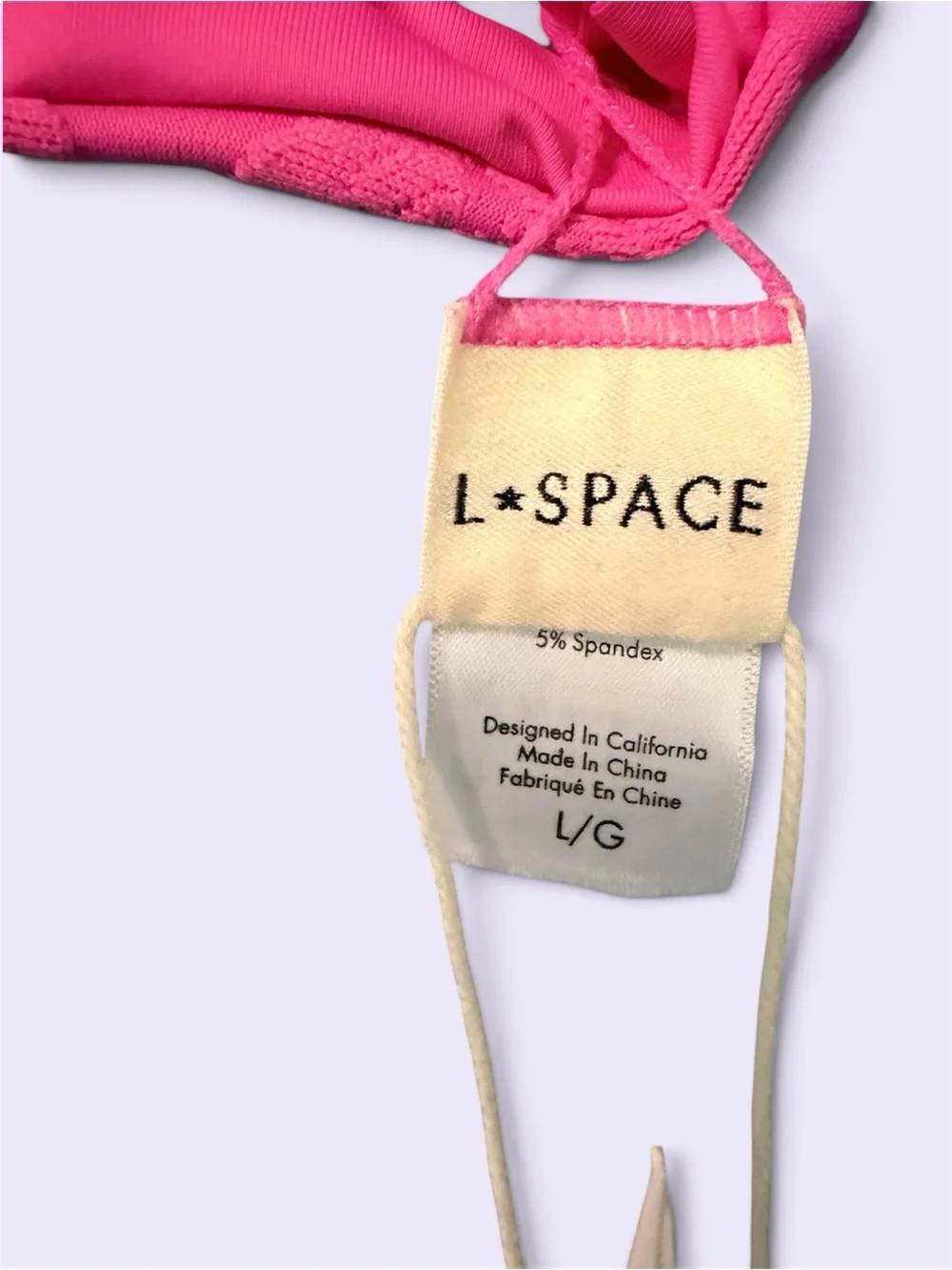 NWT l*space Peyton Bralette Pink Bikini Top in Cosmos | Size Large